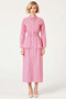 Women's Dress Shirt Hijab Plaid Checked Collar Long Sleeve A-Line Maxi Length Terrycotton Woven Unlined - 4