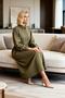 Women's Maxi Dress Shirt Hijab Skater Collar Long Sleeve Woven Terrycotton Unlined Plain Pattern