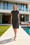 Women's Plus Size Dress Polo Collar Short Sleeve A-Line Midi Length Striped Knitted Fabric Summer Stylish - 4