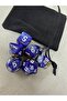 مجموعة من 7 قطع من نرد DND EPOXY Frp، نرد DND للعبة Dungeons And Dragons، نرد ألعاب الطاولة، رخام أزرق بني - 5