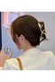 Pearl Detailed Gold Color Bowknot Wing Design Latch Clip – Stylish and Elegant Hair Clip - 5