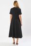 Women's Midi Dress Crew Neck Short Standard Sleeve Skater Pattern Plain Pattern Skirt with Opening at the Waist Woven - 6