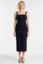 Women's Plus Size Midi Dress Square Collar Thick Strap Sleeveless Woven Gabardine Fabric Plain Patterned Cut - 5