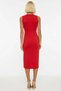 Women's Midi Dress, Crew Neck, Sleeveless, Interlock Knitted Fabric, Accessory Detail, Plain Pattern, Stylish - 6