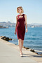Women's Bodycon Midi Dress Pool Collar Sleeveless Accessory Detailed Plain Interlock Knitted Fabric Comfortable