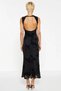 Women's Maxi Dress Crew Neck Sleeveless Shift Fit Floral Pattern Knitted Tulle Lined Ruffled Full - 6