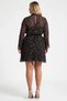 Women's Plus Size Mini Dress High Neck Long Sleeve Floral Print Chiffon Woven A-Line Fold - 6
