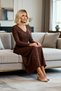 Women's Midi Dress V-Neck Long Sleeve Fish Pattern Woven Animal Pattern Lacing Detailed Unlined - 3