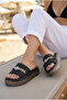Women's Evil Eye Beaded Eva Beach Slippers Thick Sole with Chain Accessories Daily Summer Slippers - 2