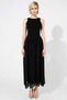 Women's Maxi Dress, Crew Neck, Sleeveless, Ribbed Knitted, Skater Fit, Gathered Waist Detail, Summer Casual - 5