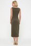 Women's Maxi Dress Asymmetrical Collar Sleeveless Knitted Stretchy Fabric Shoulder Accessory Detailed Functional - 6