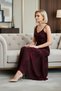 Women's Midi Dress A-Line V-Neck Thick Straps Sleeveless Abstract Floral Pattern Chiffon Woven Lined - 3