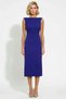 Women's Midi Dress Boat Neck Sleeveless Body-Hugging Woven Fabric Lined Back Detail Plain Pattern - 5