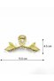 Pearl Detailed Gold Color Bowknot Wing Design Latch Clip – Stylish and Elegant Hair Clip - 8