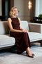 Women's Maxi Dress Boat Neck Sleeveless A-Line Knitted Shirred Plain Form Soft Textured Comfortable Stylish - 2