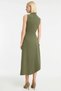 Women's Midi Dress a Crew Neck Sleeveless Gathered Asymmetrical Knitted Paper Touch Woven Aesthetic - 6