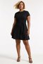 Women's Plus Size Mini Dress Crew Neck Short Sleeve Knitted Plain Belted Crepe Woven Summer Cut - 5