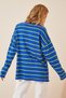 Women's Blue Striped Oversize Knitwear Sweater US00702 - 3