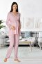 Navy Blue Lace Collar Maternity Pajamas Effortt 8092 - 4