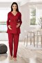 Navy Blue Lace Collar Maternity Pajamas Effortt 8092 - 6