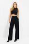 Siyah Wide Leg/Geniş Paça Dokuma Kumaş Pantolon TWOAW22PL0263 Palazzo - 7