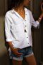 Women's Double Pocketed Relaxed Fit Batwing Sleeve Oversized 100% Cotton Shirt