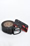Genuine Leather Cengizpakel Jeans Belt - Card Holder Set Black-red - 3