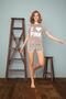 12525 Women's Crew Neck Velvet Shorts Set - 3