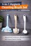 3-Piece Hygienic Cleaning Brush Set |   Separate Brush for Bathroom, Sink, and Dishes |   Multi-Purpose Powerful Cleaning