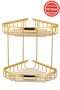 Gold Stainless Brass Zerrin 2-Piece 22X22 cm Shampoo Holder Bathroom Shelf