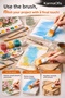 Economical Set of 3 Brushes – Flat Tip Wooden Handle, Compatible with Acrylic & Gouache Paints - 3