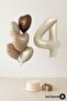 Retro 4 Year Old Number Foil Balloon Set of 6 Party Decoration