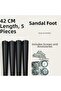 42 cm 5-Piece Black Chair Leg Iron Apparatus Including Screw