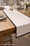 Dark Brown Piping Detail Washed Premium Linen Table Runner 40X200 - 3