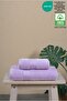 2-Piece Bath Towel Set 100% Cotton Certified, Body Head Towel Set Lilac - 50X80 & 70X130Cm - 3