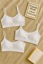 Women's 3-Pack Padded Sports Bra with String Straps Half Tank Top