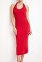 Kırmızı Bodycone/Vücuda Oturan Midi Tok %100 Pamuk Örme Elbise TWOSS26EL00238 - 3