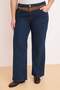 Koyu Mavi Yüksek Bel Süet Detaylı Straight/Wide Leg Comofrt/Orta Esnek Jeans TBBSS26CJ00033 - 3