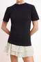 Siyah Fitted/Vücuda Oturan Kısa Kollu Pamuk Ribana Örme T-Shirt TWOSS26TS00080 - 4