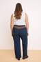 Koyu Mavi Yüksek Bel Süet Detaylı Straight/Wide Leg Comofrt/Orta Esnek Jeans TBBSS26CJ00033 - 4