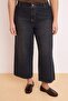 Kahverengi Yüksek Bel Pens Detaylı %100 Pamuk Non-Stretch Culotte Fit Jeans TBBSS26CJ00007 - 3