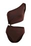 Brown One-Shoulder Brazilian Mayokini with Accessories Tbess25My00008 - 5