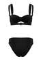 Black Strapless Piece Cast Material Regular Waist Regular Bikini Set with Accessories Tbess26Bt00052 - 4