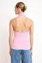 Pink Fitted/Bodycon Halter Neck Crop Soft Knitted Tank Top Twoss26Al00016 - 4