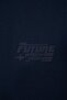 Navy Blue Oversized /Wide Cut Puffy Lettering Printed Labels Zero Sleeve T-Shirt/Undershirt Tmnss24Al00005 - 5