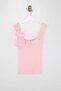Pembe Kare Yaka Çiçek Detaylı Fitted Triko İnce Bluz TWOSS26BZ00287 - 7