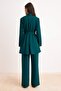 Emerald Green Belt Piece Woven Jacket - Pants Bottom - Top Set Tctss26Us00025 - 4