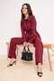 Bordo Kimono Pantolon Alt Üst Takım TCTSS26US00038 - 2