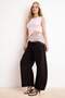 Açık Pembe Fitted/Vücuda Oturan Kayık Yaka Düğmeli Crop Yumuşak Örme Bluz TWOSS26BZ00153 - 4