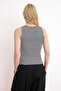 Black Striped Fitted/Fitted Pool Collar Sleeveless Corded Fabric Stretchy Knitted Undershirt Twoss26Al00006 - 4